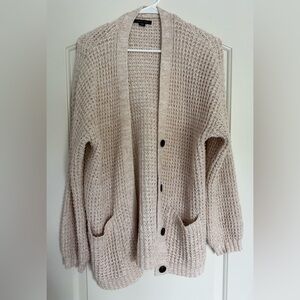 American Eagle Cozy Beige Knit Cardigan Sweater